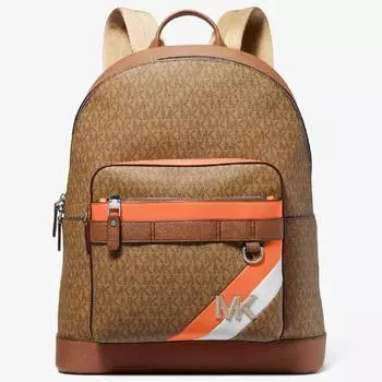 Рюкзак Michael Kors Hudson Logo Stripe, коричневый/оранжевый