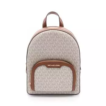 Рюкзак Michael Kors из кожи с покрытием Canvas, коричневый/белый