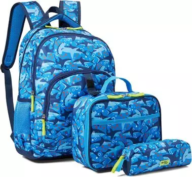 Рюкзак Multi Compartment Backpack Bundle w/ Lunch Box & Pencil Pouch Western Chief, цвет Sharks