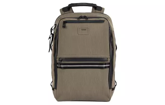 Рюкзак мужской с отделкой из коровьей кожи, песочный TUMI