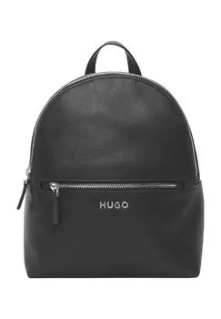 Рюкзак, на молнии, с эмблемой, однотонный, женский HUGO, черный