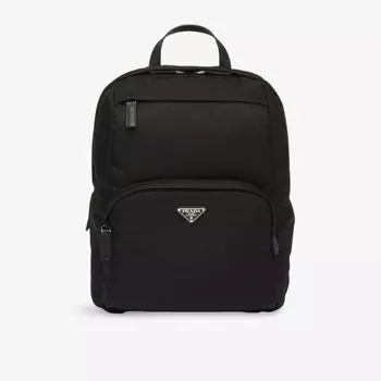 Рюкзак Prada тканый с логотипом, черный