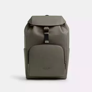 Рюкзак Racer Coach Outlet из гладкой кожи, цвет Gunmetal/Military Green
