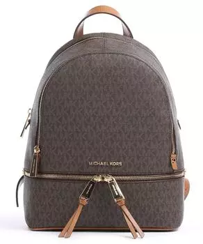 Рюкзак Rhea на молнии из парусины Michael Kors, коричневый