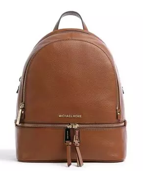 Рюкзак Rhea на молнии из зернистой яловой кожи Michael Kors, коричневый