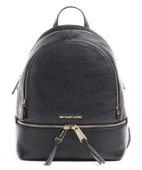 Рюкзак Rhea Zip из зернистой яловой кожи Michael Kors, черный