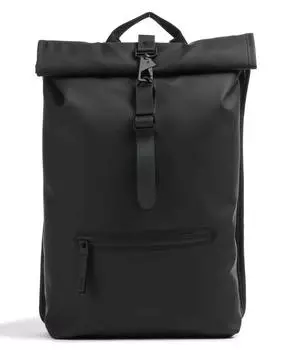 Рюкзак Rolltop полиуретан, полиэстер Rains, черный