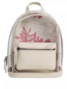 Рюкзак с цветочным принтом Brunello Cucinelli Kids, нейтральный