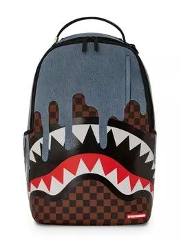 Рюкзак с джинсовой панелью Sprayground kid, коричневый