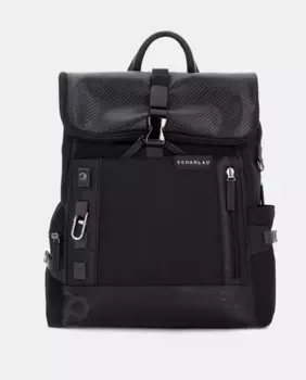 Рюкзак с клапаном черного цвета Scharlau, чёрный