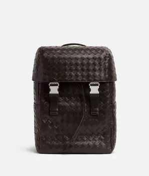 Рюкзак с клапаном Intrecciato Bottega Veneta, карамельный