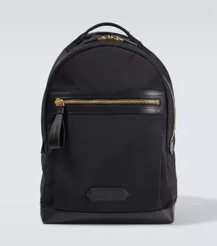 Рюкзак с кожаными вставками Tom Ford, черный