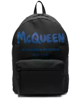 Рюкзак с логотипом Alexander McQueen, черный