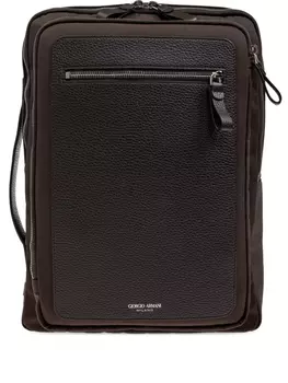 Рюкзак с логотипом Giorgio Armani, коричневый