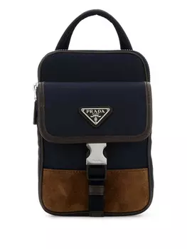 Рюкзак с логотипом Prada Enamel Triangle, синий