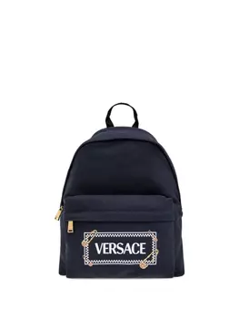 Рюкзак с логотипом Safety Pin Versace Kids, синий