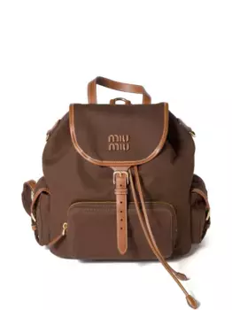 Рюкзак с откидным клапаном MIU MIU, коричневый