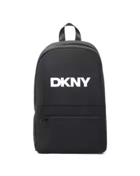 Рюкзак с передним карманом и контрастным логотипом DKNY, чёрный