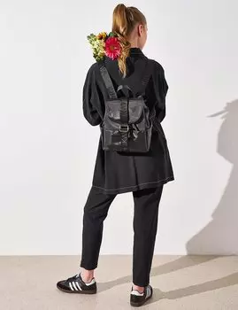 Рюкзак с плетеным ремешком, черный Kayra