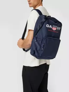 Рюкзак с принтом этикетки Gant, темно-синий