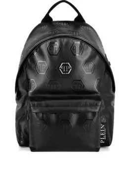 Рюкзак с тисненой монограммой Philipp Plein, черный