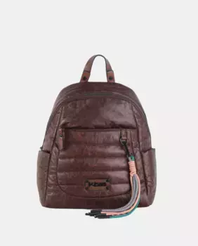 Рюкзак с винтажным эффектом на молнии Kbas, коричневый