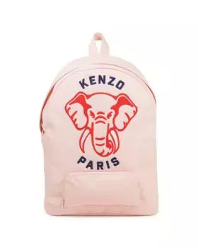 Рюкзак с вышивкой и передним карманом Kenzo Kids, цвет Rosa