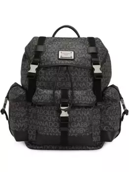Рюкзак с жаккардовым логотипом DOLCE & GABBANA, черный