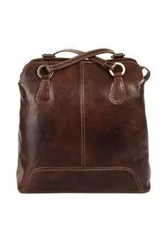 Рюкзак-шоппер из натуральной кожи, производство Италия pike, коричневый