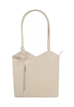 Рюкзак-шоппер комбинированный, натуральная кожа, производство Италия Cluty, бежевый