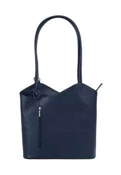 Рюкзак-шоппер комбинированный, натуральная кожа, производство Италия Cluty, синий