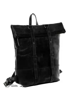 Рюкзак SID & VAIN Leder-Rucksack echt Leder Rucksack gro15 Zoll Laptop Fach schwarz, черный