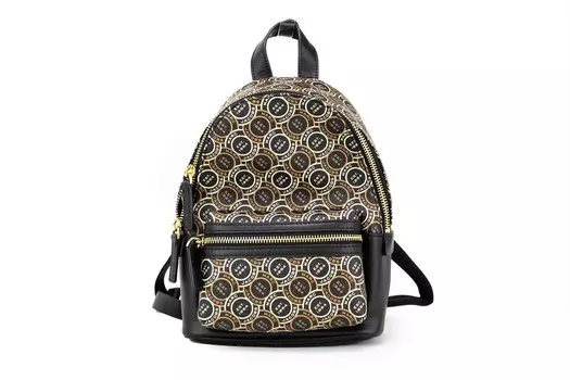 Рюкзак Signet Mini Black Logo Printed Leather через плечо Bookbag The Marc Jacobs