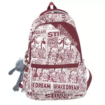 Рюкзак унисекс Barang Balang, Черный + серый кулон в виде лягушки