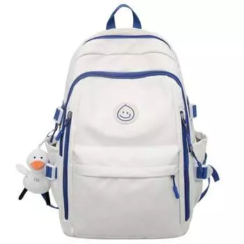 Рюкзак унисекс Barang Balang, Сочетание синего и белого цветов + орнамент веселой утки