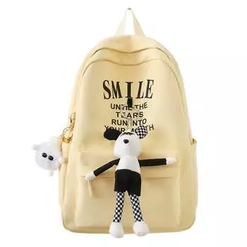 Рюкзак унисекс Deli Bear, Черный с подвеской