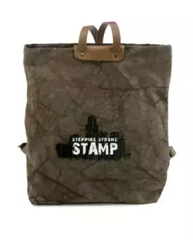 Рюкзак унисекс, коричневый, противоугонный, из холщовой ткани Stamp, темно-коричневый