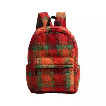 Рюкзак унисекс UNITE STAR, Колор-блок в оранжевую и красную клетку