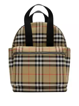 Рюкзак в клетку Burberry Kids, коричневый