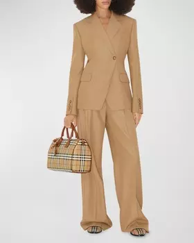 Рюкзак в клетку с клапаном на шнурке Burberry