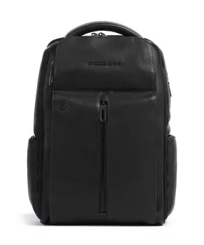 Рюкзак wollem 14 дюймов из зернистой яловой кожи Piquadro, черный
