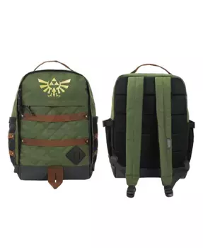 Рюкзак взрослый 17" Green с гербом Хайрула The Legend of Zelda, зеленый