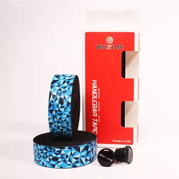 Лента LeBycle на руль велосипеда противоскользящая, черный/синий