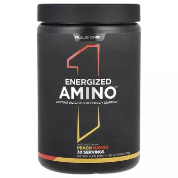 Rule One Proteins, Energized Amino, аминокислоты, персик и манго, 270 г (9,52 унции)