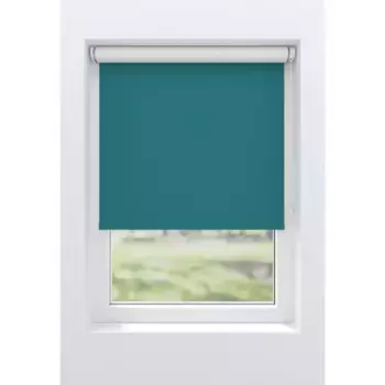 Рулонная штора мой дом «Ina», затемнение, теплозащита, энергосберегающая теплоизоляция, с сверлением/без сверления, свободновисящая, белая спинка, крепление Klemmfix или винтами My Home, цвет petrol/petrol + wei