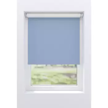 Рулонная штора мой дом «Ina», затемнение, теплозащита, энергосберегающая теплоизоляция, с сверлением/без сверления, свободновисящая, белая спинка, крепление Klemmfix или винтами My Home, цвет hellblau/hellblau + wei
