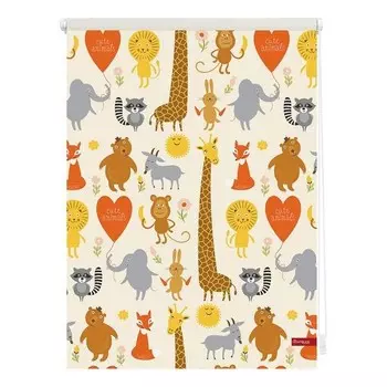 Рулонные шторы Блэкаут twentyfour Cute Animals, 45x150x6 см, желтый