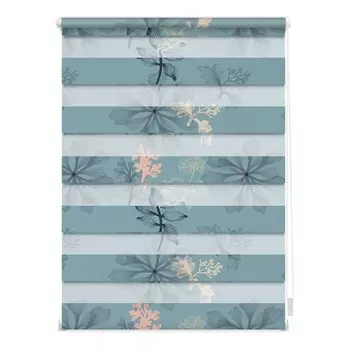 Рулонные шторы Lichtblick Aqua Floral, 70x150x6 см, синий