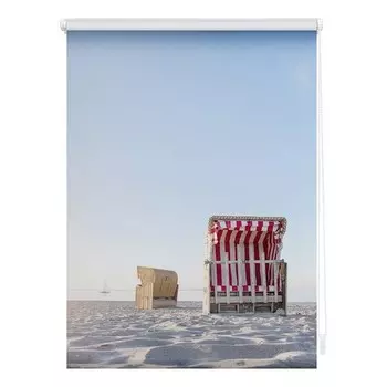 Рулонные шторы Lichtblick Strandkorb, 100x150x6 см цвет blau/beige