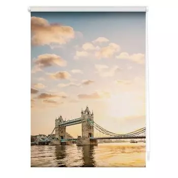Рулонные шторы Lichtblick Towerbridge, 90x150x6 см, красный/белый